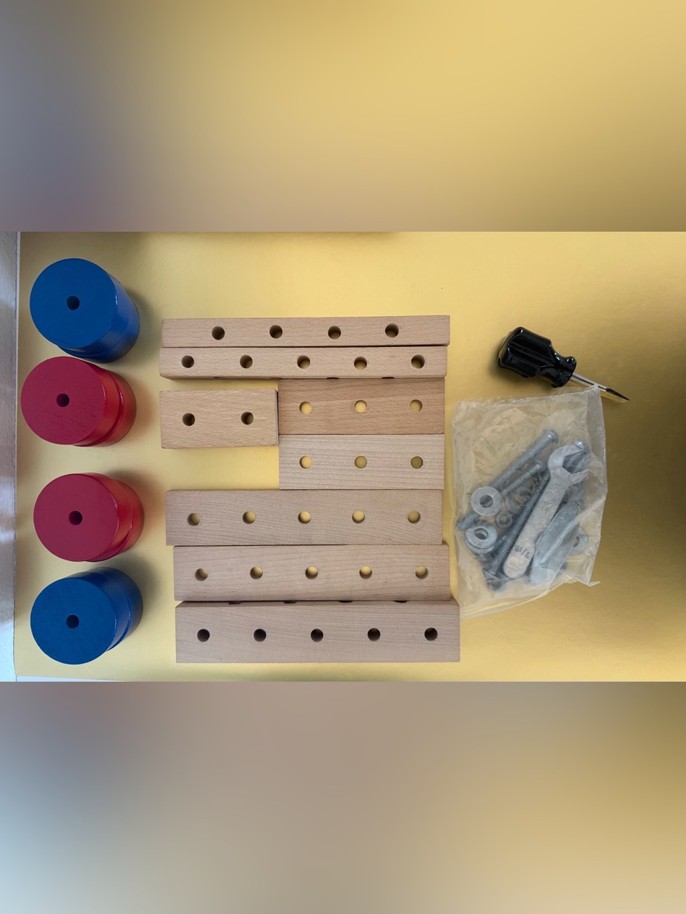Vintage Wooden Construction Toy Set Creative Playthings USA Bolt Tight